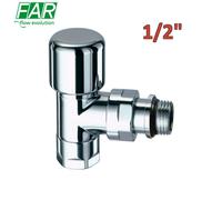 0108 - valvola cromata TOPFAR 1/2'' termostatizzabile a squadra attacco rame o m