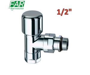 0108 - valvola cromata TOPFAR 1/2'' termostatizzabile a squadra attacco rame o m