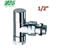 0128 - detentore cromato TOPFAR 1/2'' a squadra attacco rame o multistrato - FAR