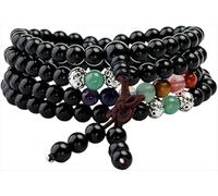 013,Braccialetto con 108 Perline Avvolte, Adatto per Uomini E Donne, Collana di Perle E Pietre Preziose, Collana di Pietre per La Meditazione Buddista Tibetana