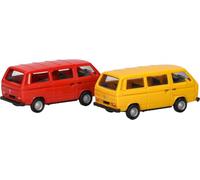 013093-005 H0 MiniKit: Volkswagen (VW) T3 Bus giallo ginster e rosso fuoco, 2 pezzi