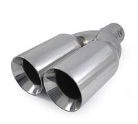 0133 Doppio Universale Terminale Scarico Acciaio Inox fino a 55mm Cromo
