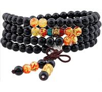 015,Braccialetto con 108 Perline Avvolte, Adatto per Uomini E Donne, Collana di Perle E Pietre Preziose, Collana di Pietre per La Meditazione Buddista Tibetana