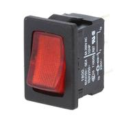 01800.1102-02 Rocker; Spst ; Pos : 2; Acceso-Spento; 10A/250VAC; Rosso ; IP40;