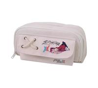 02/Zero Two Astuccio Anime 02, astuccio in tela, doppia cerniera, multi-scomparto, grande capacità, organizer per trucchi per adolescenti, studenti delle scuole medie, 21 x 11 cm, Bianco Tipo 3, 21 x