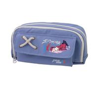 02/Zero Two Astuccio Anime 02, astuccio in tela, doppia cerniera, multi-scomparto, grande capacità, organizer per trucchi per adolescenti, studenti delle scuole medie, 21 x 11 cm, Blu Tipo 3, 21 x