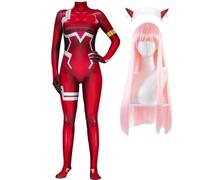 02/Zero Two Costume Cosplay Zero Two Body Cosplay per Ragazza Donne Anime 02 Gioco di Ruolo Uniforme rossa per Halloween Carnevale Party