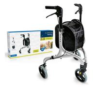 02217 Deambulatore in alluminio 3 ruote con custodia 4 2 kg colore argento nero