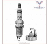 Candela Accensione Bosch 0242236566 Double Platinum per Audi Ford Opel Seat VW