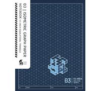 03 | 1/3 Inch Equilateral Triangle Isometric Graph Paper Notebook (Vertical Layout): 3D Isometric Graph Paper Subtle Grid for Architectural Engineering & Product Design (Japanese Blue Cover)