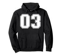 03 Numero Tre Sport di Squadra Disegno Grafico Varsity Matching Felpa con Cappuccio