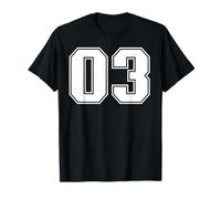 03 Numero Tre Sport di Squadra Disegno Grafico Varsity Matching Maglietta