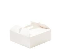 Scatola quadrata per torta con manico bianca 28,5 x 28,5 x h 10 cm
