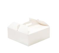 Scatola quadrata per torta con manico bianca 31 x 31 x h 12 cm