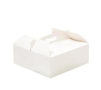 Scatola quadrata per torta con manico bianca 33,5 x 33,5 x h 12 cm