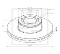 036.126-00A Disco Freno Ø 335 E1 90R-02 C0267/0031 Adatto Per MAN