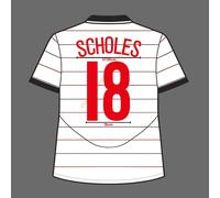 04-05 Man United Third Name Set - Scholes #18 Velvet Fan Made Heat Transfer