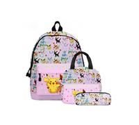 (04, 3 pezzi) Zaino PokÃ©mon Pikachu, borsa per il pranzo, astuccio, set regalo per bambini
