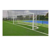 (04) COPPIA PORTE CALCIO A 7 IN ALLUMINIO MT 6x2 MM 120X100 CON BUSSOLE S. RETE