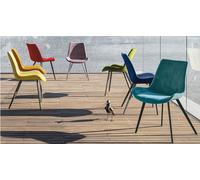 04 Sedie Design imbottite microfibra effetto Velluto 11 colori Malaga