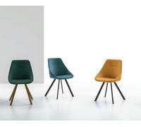 04 Sedie Design imbottite microfibra effetto Velluto BILBAO