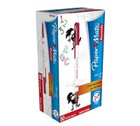 045 Papermate-Penna a sfera punta in carburo, confezione da 50, colore: rosso