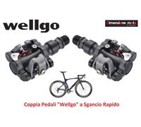 0451 Coppia Pedali Wellgo Alluminio Sgancio Rapido x Bici 20-24-26-28 City Bike
