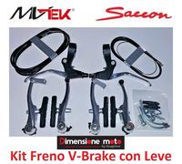 0455 - Kit Freno V-Brake Alluminio + Leve + Guaina per Bici 26-28 Condorino