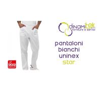 04PA0441/00 PANTALONI BIANCHI UNISEX STAR SIGGI