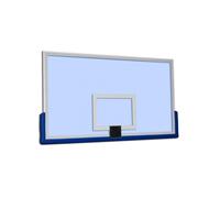 (05) TABELLONE BASKET IN CRISTALLO TEMPERATO TRASPARENTE CM 180X105X18