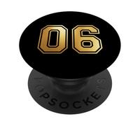 06 Numero Sei Sport di Squadra Grafica Varsity Matching PopSockets PopGrip Adesivo