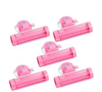 062 Spremi Dentifricio, 5 Pezzi Spremi Tubo Manuale Rosa in Plastica | Multi Funzione, Non Si Deforma Facilmente, Salva Dentifricio, Stile Chic, Accessori Dentifricio