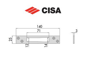 0645901 Cisa - Contropiastra piana in acciaio inox