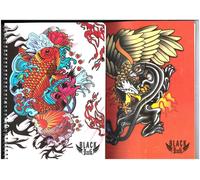 06pz. MAXI QUADERNO CON SPIRALE, Black Ink tattoo, old school, japanese (1 RIGO)