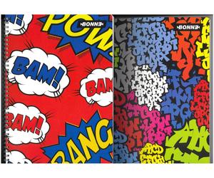 06pz. MAXI QUADERNO CON SPIRALE, pop art, BONNE, Street Art, pool over ( 5mm. )