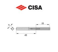 0708352 Cisa quadro maniglia sdoppiato in acciaio
