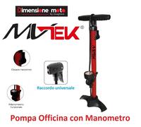 0725 - Pompa Officina con Manometro MV-TEK 11-Bar per Bici 20-24-26 Fat Bike