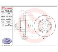 Disco freno BREMBO 08.7219.10, anteriore, pieno, 1 Pezzo