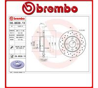 08.8638.1X#12 DISCO FRENO ANTERIORE SPORTIVO BREMBO XTRA VAUXHALL CORSAVAN Mk II