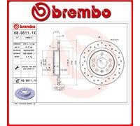 08.9511.1X#77 DISCO FRENO POSTERIORE SPORTIVO BREMBO XTRA SAAB 9-3 (YS3F) 2.8 Tu