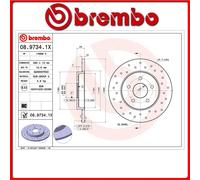 08.9734.1X#43 DISCO FRENO POSTERIORE SPORTIVO BREMBO XTRA JAGUAR X-TYPE (X400) 2