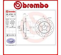 08.A725.1X#84 DISCO FRENO POSTERIORE SPORTIVO BREMBO XTRA FORD FOCUS III Turnier