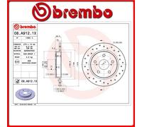 08.A912.1X#4 DISCO FRENO POSTERIORE SPORTIVO BREMBO XTRA TOYOTA AURIS (_E15_) 1.