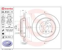 2x BREMBO 08.R101.11 Coated Disc Line Disco freno 330mm