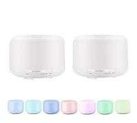 081 Store - 2 pezzi Diffusore Aromaterapia Lampada d' Atmosfera Aroma dell' umidificatore a ultrasuoni Portatile e 7 LED diffusore di Oli Essenziali 300 ml