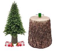 081 Store - Base Albero di Natale in Resina effetto Tronco Legno Naturale - Supporto Stabile e Realistico Ø32 mm, per Alberi fino a 180 cm - Decorazione Natalizia Elegante 33x24x19 cm