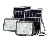 081 Store - Set 2 Fari Solari LED 1000W da Esterno con Pannello Solare Separato, IP66 Impermeabili, Telecomando e Sensore Crepuscolare, Faretti Solari per Giardino e Cortile