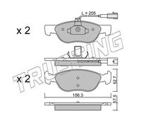 084.1 TRUSTING Kit pastiglie freno, Freno a disco per ALFA ROMEO