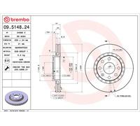 Disco freno BREMBO 09.5148.24, anteriore, ventilato , 1 Pezzo