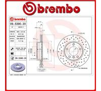 09.5390.3X#31 DISCO FRENO ANTERIORE SPORTIVO BREMBO XTRA BMW 3 Coupe (E36) 320 i